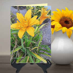 Modèle de photo de lys orange et bourgeon pour pen