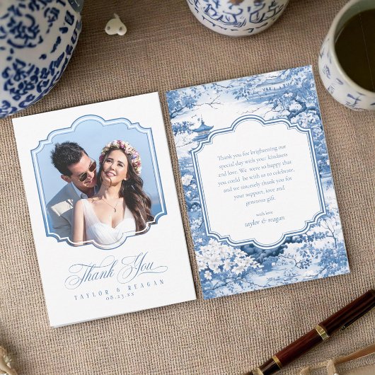 Modèle de photo de mariage à motif de chinoiserie 