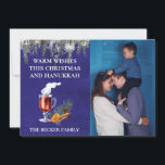 Modèle de photo de Noël et Hanouka Vœux chaleureux<br><div class="desc">Ce design peut être personnalisé dans la zone prévue en changeant la photo et/ou le texte. Ou il peut être personnalisé en cliquant sur Personnaliser ce modèle, puis en choisissant l'option cliquer pour personnaliser davantage et supprimer ou changer la couleur de l'arrière-plan, ajouter du texte, changer la couleur ou le...</div>