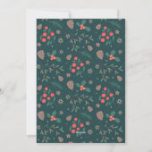 Modèle de photo de Noël fleuri vert rouge joyeux (Dos)