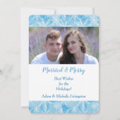 Modèle de photo de Noël Flocon de neige bleu (Devant)