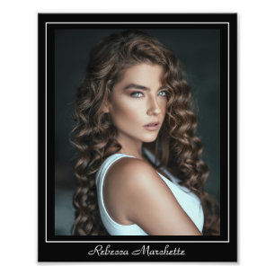 Modèle de photo de tête d'acteur 8x10 avec bordure