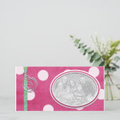 Modèle de photo de vacances à pois roses (Debout devant)