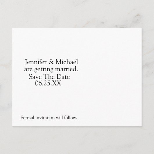 Modèle de photo pour faire-part de mariage (Dos)