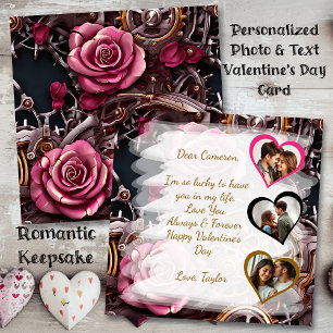 Modèle de photo pour la Saint-Valentin avec des ro