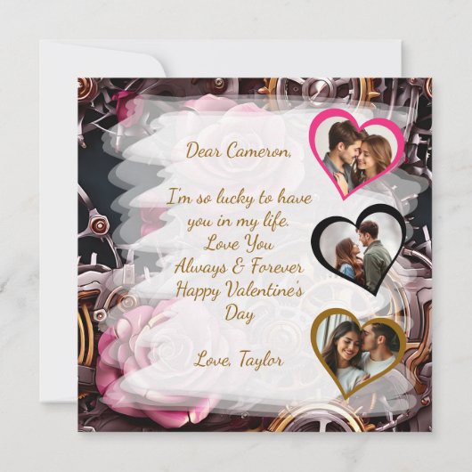 Modèle de photo pour la Saint-Valentin avec des ro (Dos)