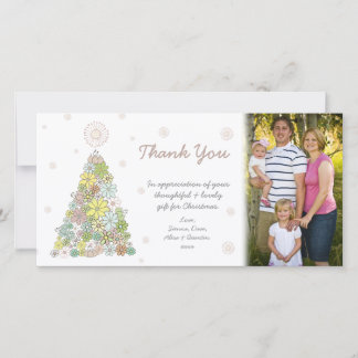 Modèle de Photocard d'arbre de Noël de fleur de Me