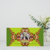 Modèle de photocard de Noël vert groovy (Debout devant)