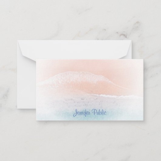 Modèle de plage de sable de mer manuscrit (Devant)