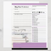 Modèle de planificateur d'article de blog (Devant / Derrière)