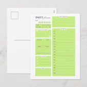 Modèle de planificateur quotidien minimaliste vert (Devant / Derrière)