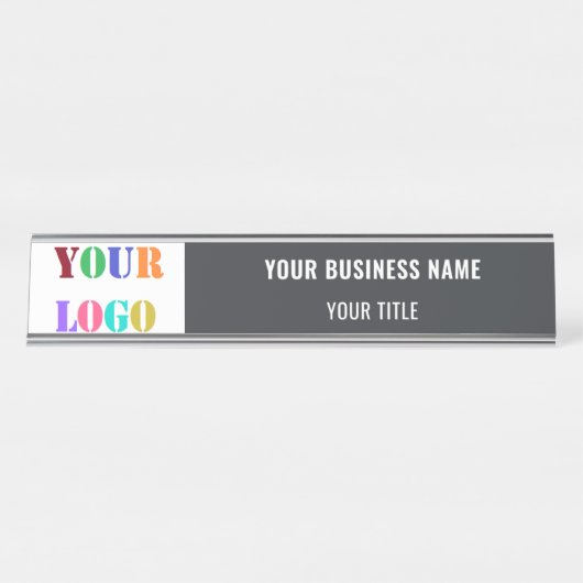 Modèle de plaque de bureau avec nom de logo person (Devant)