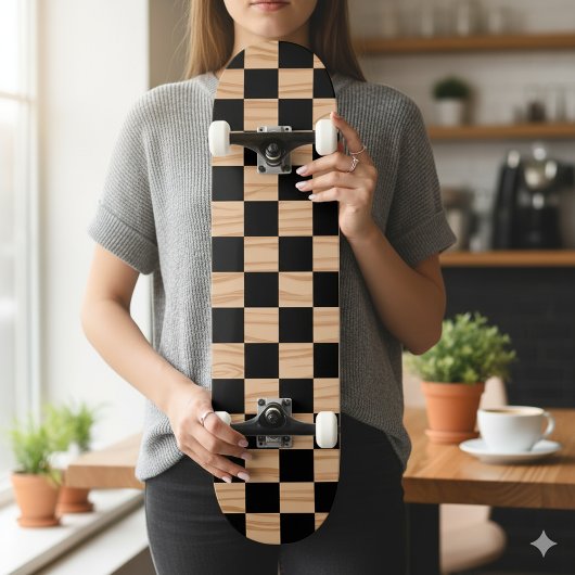 Modèle de plateau de skateboard à dames carrées gr