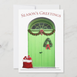 Modèle de porte verte pour les vœux de la saison d