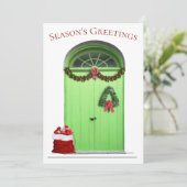Modèle de porte verte pour les vœux de la saison d (Debout devant)