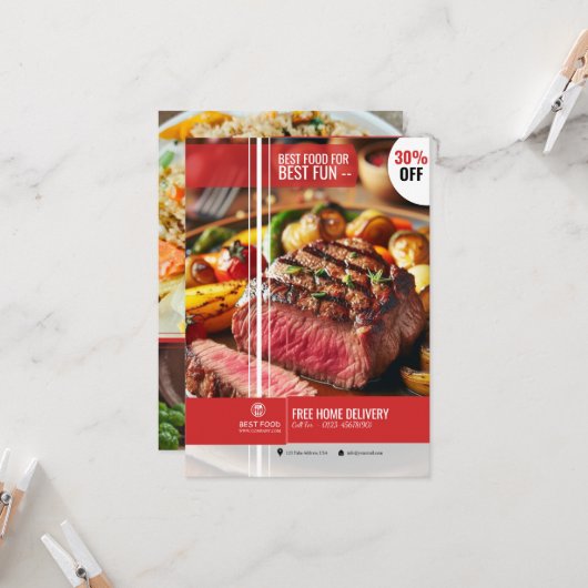 Modèle de présentoir de menu de restaurant (Devant/Arrière en situation)