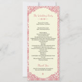 modèle de programme de cérémonie de mariage (Dos)