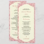 modèle de programme de cérémonie de mariage (Devant / Derrière)