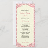 modèle de programme de cérémonie de mariage (Devant)