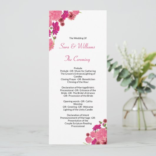 Modèle de programme de cérémonie de mariage (Debout devant)