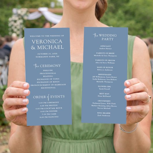Modèle de programme de cérémonie de mariage minima