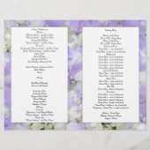 Modèle de programme de fleurs violettes pour cérém (Dos)