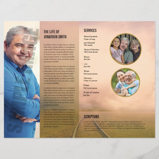 Modèle de programme de funérailles, (Dos)