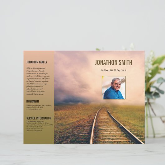 Modèle de programme de funérailles, (Debout devant)