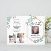 Modèle de programme de funérailles avec feuilles (Debout devant)