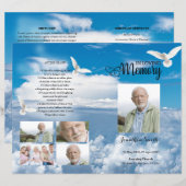 Modèle de programme de funérailles ciel bleu et co (Devant / Derrière)