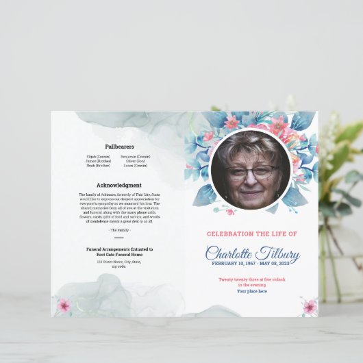 Modèle de programme de funérailles florales (Debout devant)