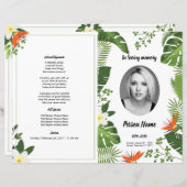 MODELE DE PROGRAMME DE FUNÉRAILLES | GREEN LEAF (Devant / Derrière)