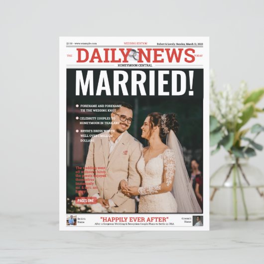 Modèle de programme de journal de mariage (Debout devant)