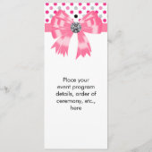 Modèle de programme de mariage à pois noir et rose (Dos)