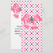 Modèle de programme de mariage à pois noir et rose (Devant / Derrière)