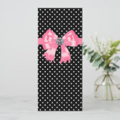 Modèle de programme de mariage à pois noir et rose (Debout devant)