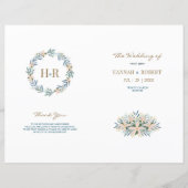 Modèle de programme de mariage aux fleurs sauvages (Devant)