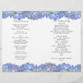 Modèle de programme de mariage avec fleurs d'horte (Dos)