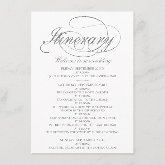 Modèle de programme de mariage chic en feuille d'a (Devant)