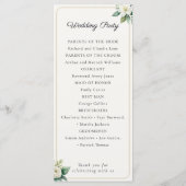 Modèle de programme de mariage floral élégant (Dos)