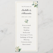 Modèle de programme de mariage floral élégant (Devant)