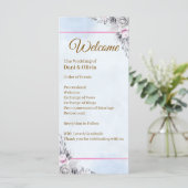 Modèle de programme de mariage floral élégant (Debout devant)