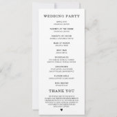 Modèle de Programme de Mariage Moderne (Dos)