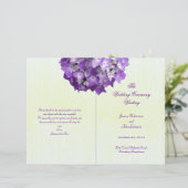 Modèle de programme de mariage plié aux hortensias (Debout devant)