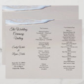 Modèle de programme de mariage triptyque sur sable (Devant / Derrière)