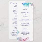 Modèle de programme de mariage turquoise violet (Devant / Derrière)