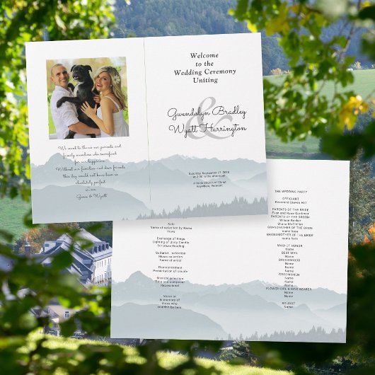 Modèle de programme de photo de mariage pliant Mon