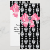 Modèle de programme de soirée Diamonds Bow rose no (Devant / Derrière)