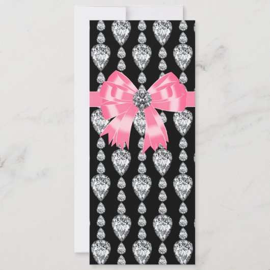 Modèle de programme de soirée Diamonds Bow rose no (Devant)