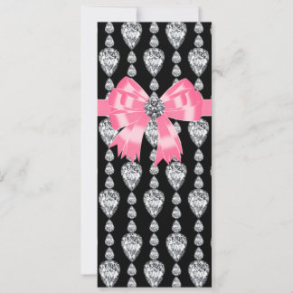 Modèle de programme de soirée Diamonds Bow rose no